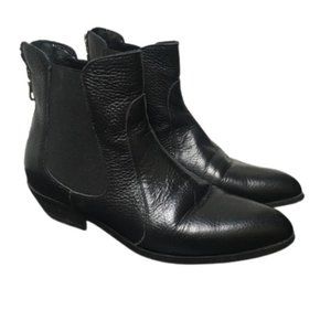 Marella Black Leather Ankle Booties